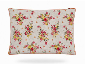Orange floral cushion
