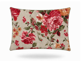 Red floral cushion