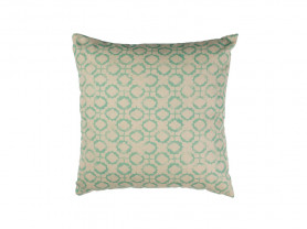 Square cushion green geometric shapes