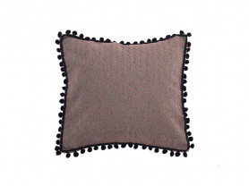 Cojín marrón trama rectangular bolas