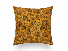 Funda cojín mostaza Asia flores 50 x 50 cm