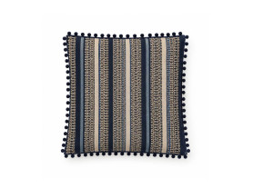 Cojín Navy azul marino bolitas