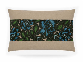 Panoramic Blue Flower Cushion