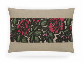 Panoramic Pink Flowers Cushion