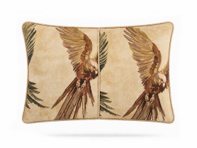Double parrot printed cushion