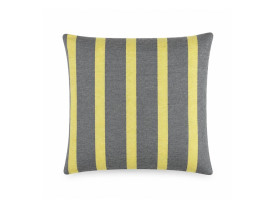 Yellow and gray striped cushion