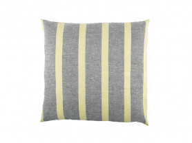 Yellow and gray striped cushion