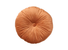 Round velvet cushion 40 orange