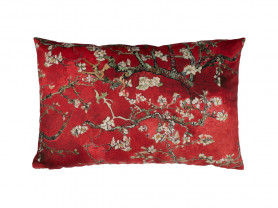 Red cushion with branches