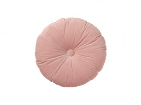 Round pink velvet cushion 40 cm