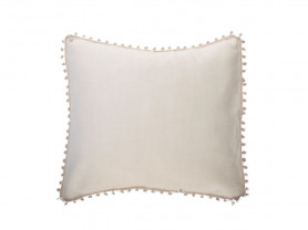 Thick rustic cushion cover with beige balls 50 x 50 cm