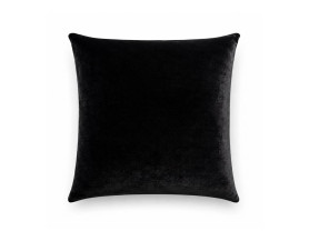 Square black velvet cushion