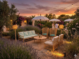 Rattan and bamboo set