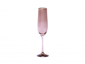 Gold edged brown cava glass