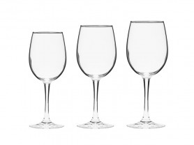 Cabernet wine and water glasses