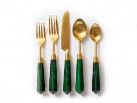 Diamond cutlery malachite green