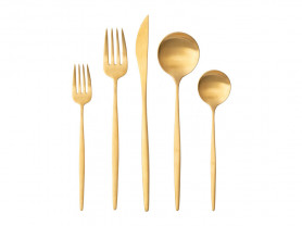 Serenity matt gold cutlery
