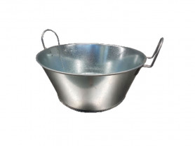Round zinc bucket with fixed handles