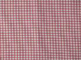Linen covers pink and white plaid
