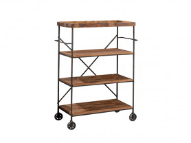 Wood and wrought iron shelving