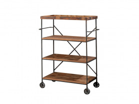 Wood and wrought iron shelving