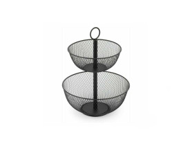 Frutero de 2 cestas negro