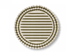 Funda de plato textil rayas verde vanila 32 cm