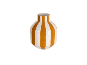 Mustard striped vase 15 cm ø x 20 cm h