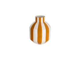 Mustard striped vase 15cm ø x 25 cm h