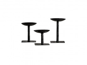 Set of 3 black candle holders