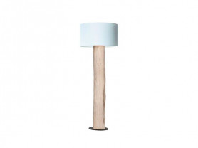 White wooden floor lamp