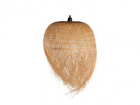 Natural braided palm lamp