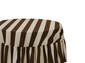 Mantel a rayas chocolate y beige con volante