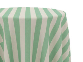 Mantel de rayas beige y verde mint