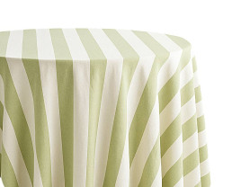 Mantel de rayas beige y verde matcha