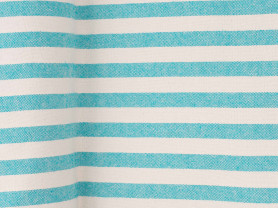 Beige turquoise striped tablecloth