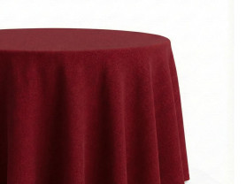Dark red tablecloth
