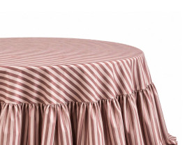 Brown striped ruffle tablecloth