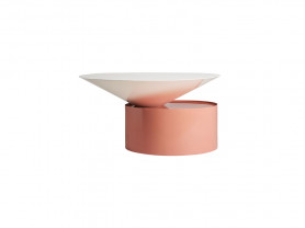 Mesa auxiliar cilindro ancho rosa y cono ancho blanco