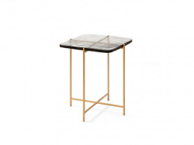 Golden square cross side table