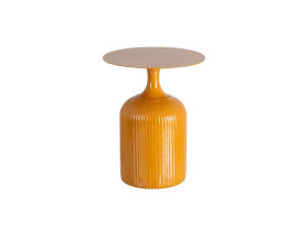 Mustard metal side table
