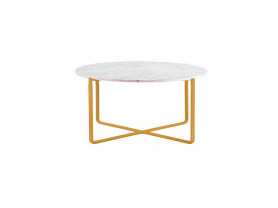 Gold and marble Cross table 80 cm