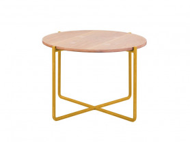Mesa Cross dorada con madera