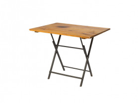 Oak wood and rust table