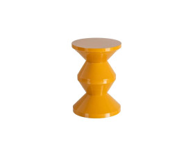 Mustard metal table pouf