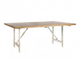 Mesa madera roble Romantic patas blancas