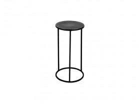Black round side table 74 cm h