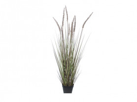 Planta artificial grass con flor lila