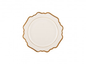 Anne plate white edged gold 21.5 cm