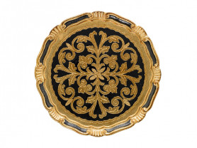 Black gold baroque presentation plate